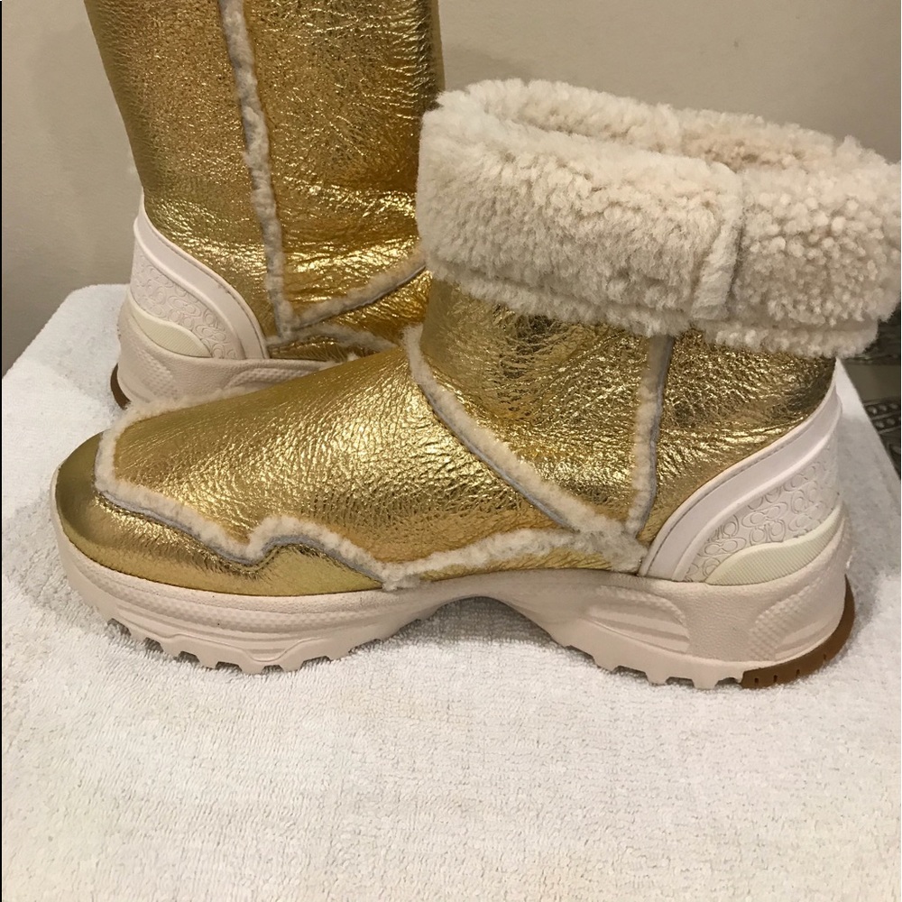 Coach Metallic & Faux Fur Boots. US Wmns Sz 8